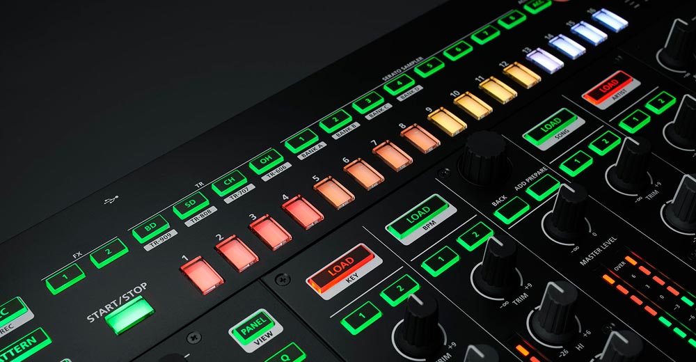 Roland DJ-808, detalles superficie