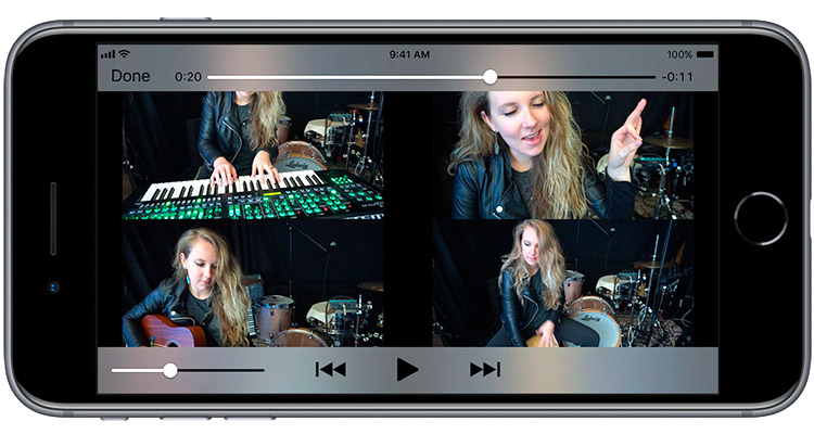 La app Roland 4XCamera es genial para crear videoclips de pantalla dividida en iPhone e iPad