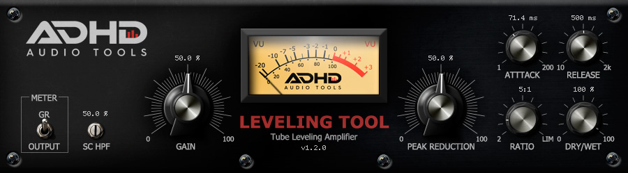 El panel viejuno de ADHD Leveling Tool: compresor plugin gratis estiloso