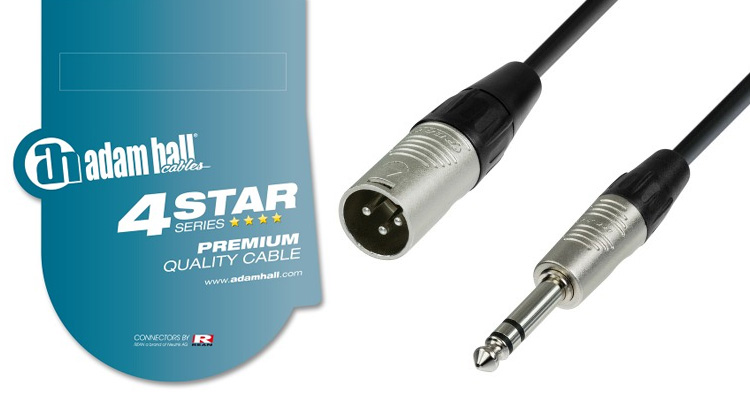 Adam Hall K4 BMV 0600 es un cable balanceado de XLR 3-Pin a Jack TRS de calidad más que demostrada