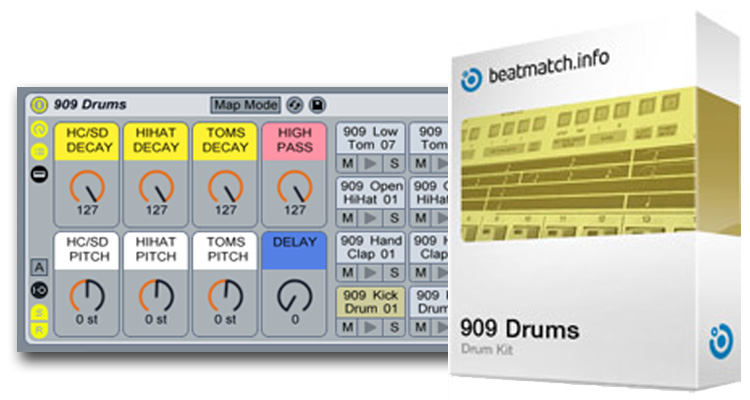 909 Drums es un Ableton Live Pack gratis con kits de batería inspirados en la caja de ritmos legendaria de Roland