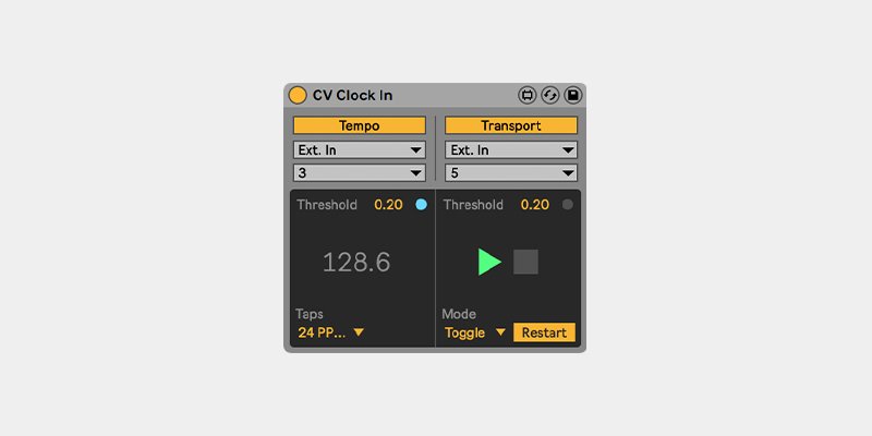 'CV Clock In' dentro de Ableton CV Tools