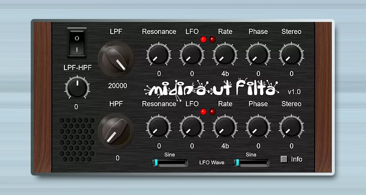 Midinaut Filta es el filtro VST GRATIS estéreo y en paralelo que te dará tonos inesperados