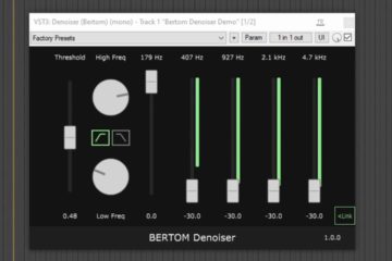 Reductor de ruido gratis: El plugin Bertom Denoiser VST3/AU limpia música, diálogos y postproducción