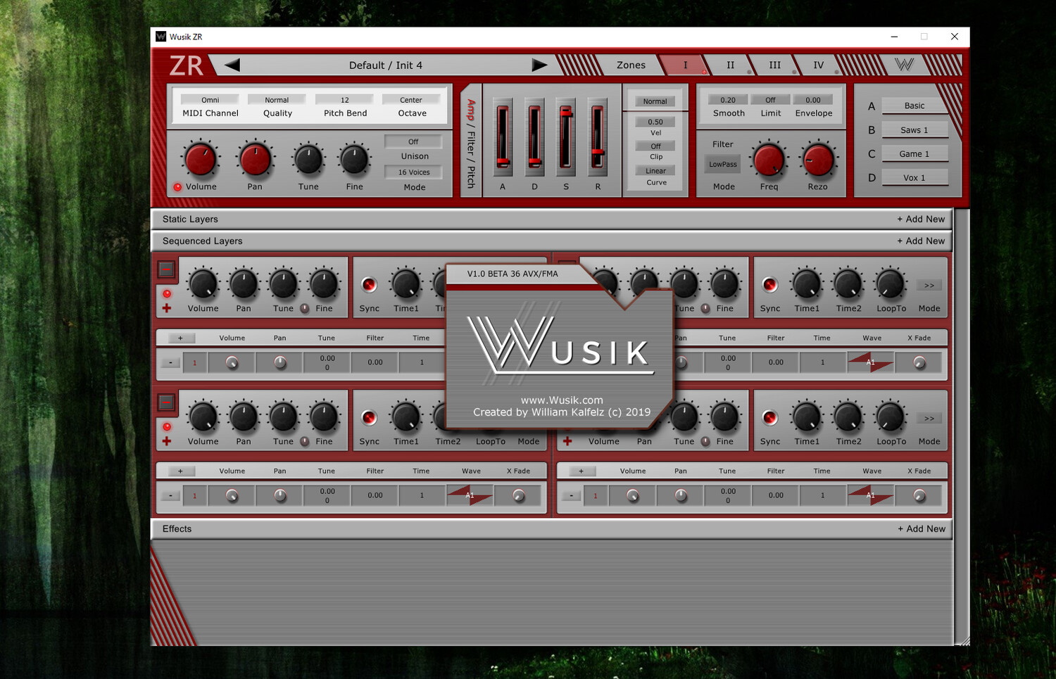 Wusik ZR -detalle del panel gráfico