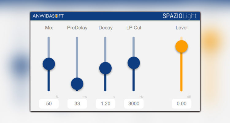 SPAZIO Light es una reverb gratis alternativa de 64bit, simplificada y ligera, en formatos VST3 / AU