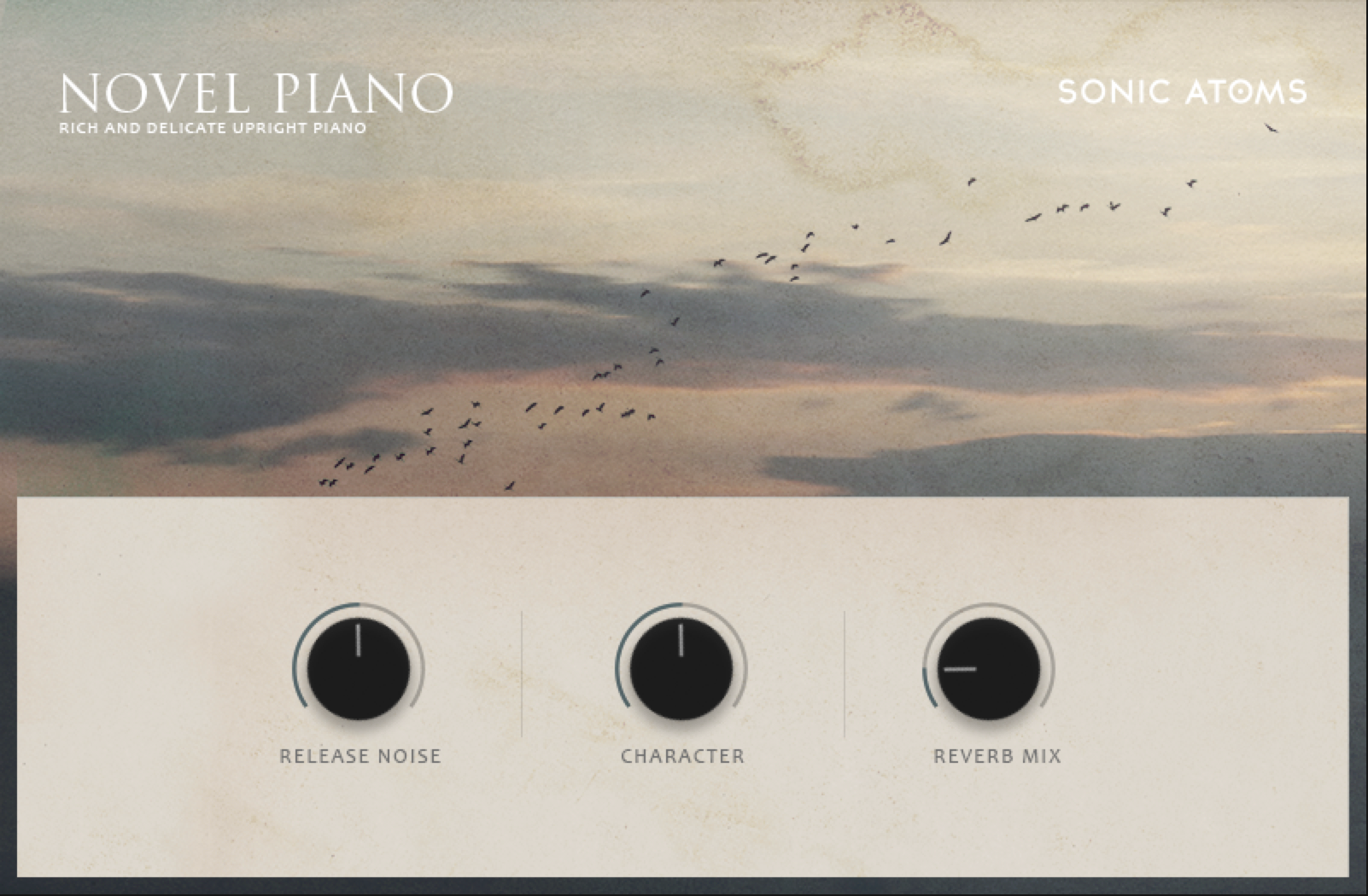 El panel gráfico de Novel Piano, simplificadamente bello