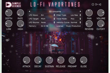 Lo-Fi VaporTones VST/AU es el nuevo instrumento chillwave/ synthwave/ retrowave de SampleScience