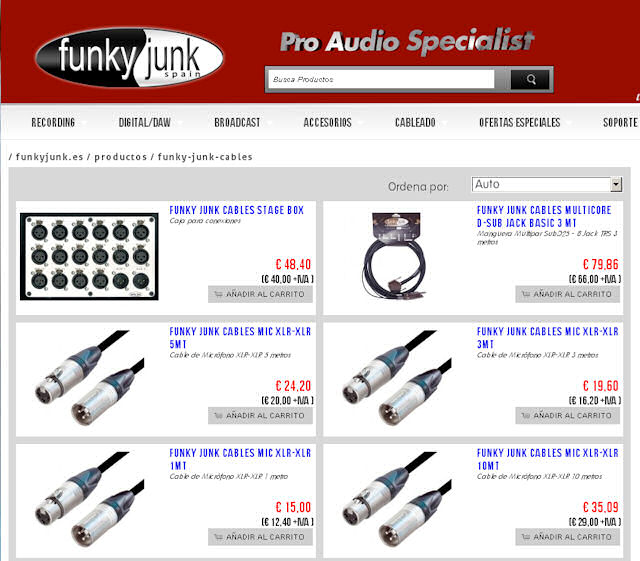 Cableado de alta calidad para estudios Funky Junk Cables