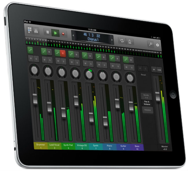 Logic Remote es una app que provee un control táctil de Logic desde iPad  