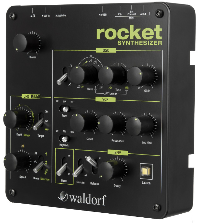 Waldorf Rocket combina la sencillez de un panel claro y de pocos controles con el gran atractivo de un poderoso sonido
