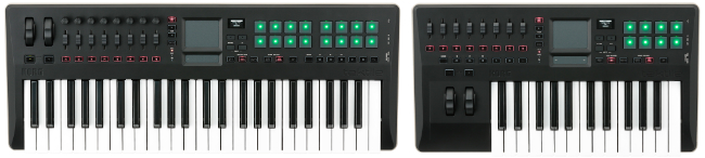 Los teclados MIDI semilastrados Korg taktile están disponibles en versiones de 25 y 49 notas