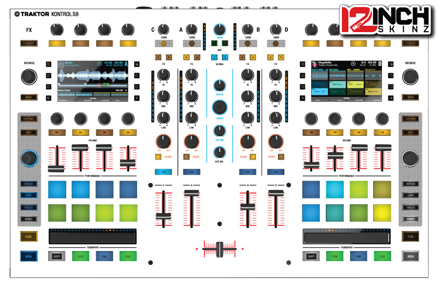 Piel Skinz Colors de 12Inch Skinz para Traktor Kontrol S8