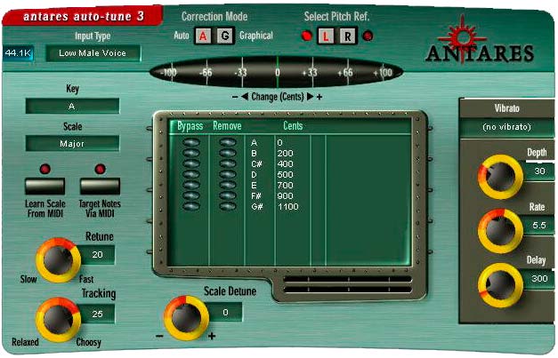 El procesador plugin Antares Auto-Tune en su versión 3