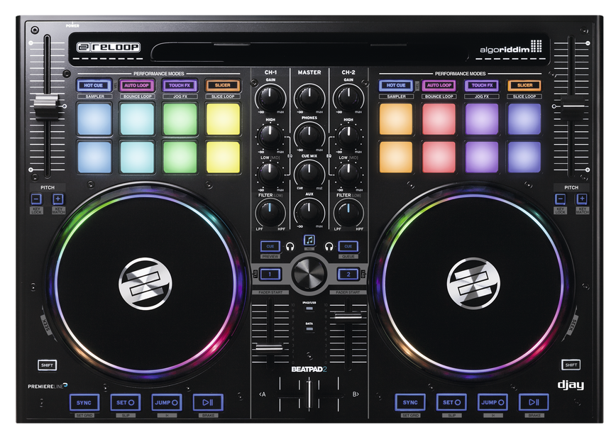 Reloop Beatpad 2, controlador para DJs -panel superior