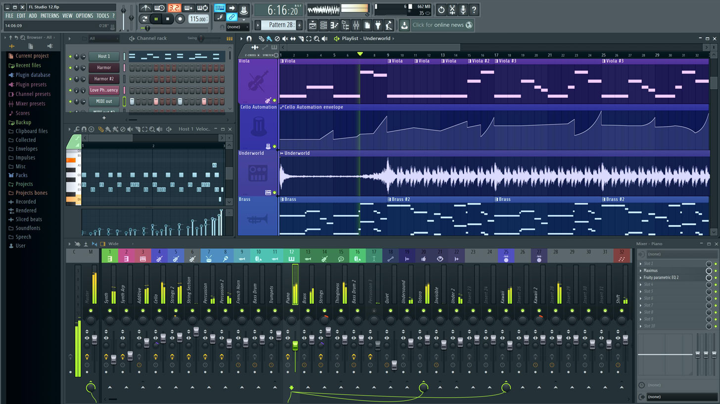 El aspecto de Image-Line FL Studio 12 es de lo más cautivador