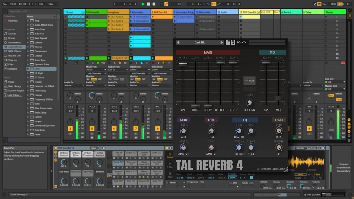 TAL-Reverb-4 en uso desde Ableton Live