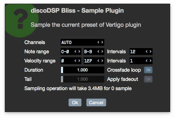Sampling del sintetizador virtual Vertigo desde discoDSP Bliss