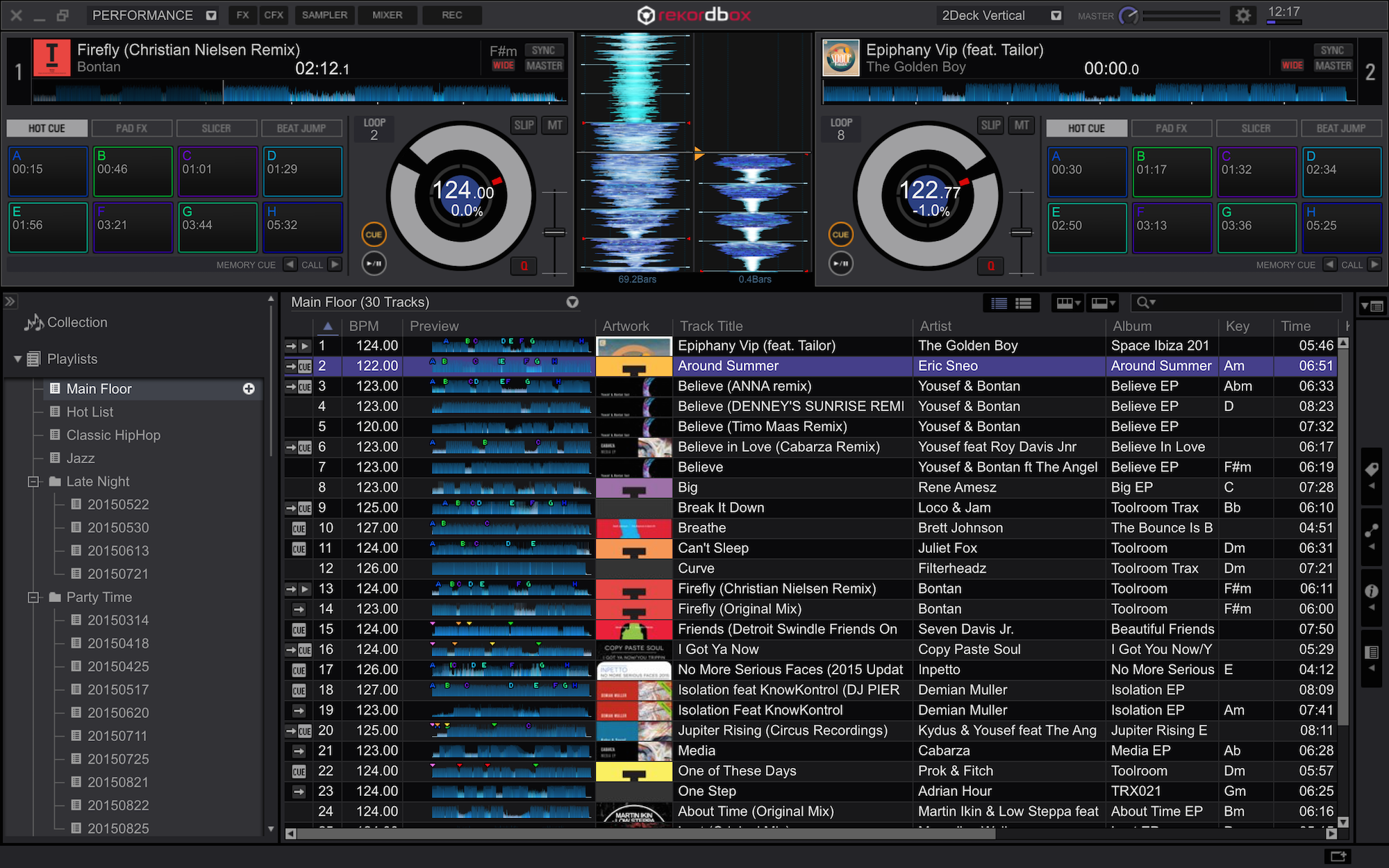 Rekordbox DJ 2 Deck-Vertical Blue