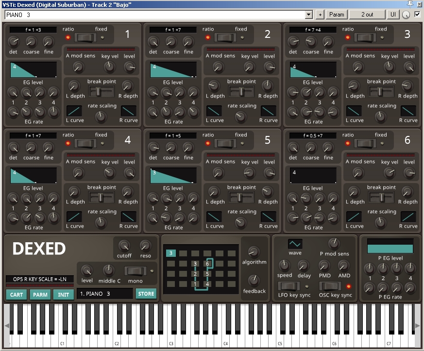 Dexed, magnífica emulación del Yamaha DX7