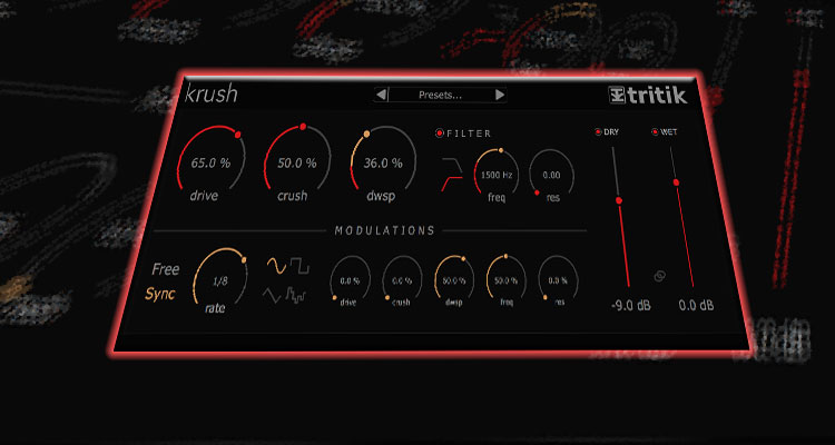 Tritik Krush AU / VST gratis, efectos de sonido con distorsión y degradado de bits