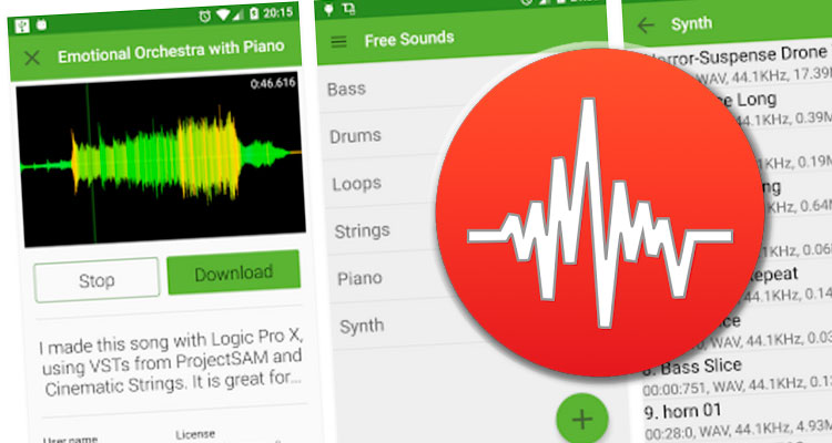 Flexbyte Free Sounds, una app Android para descargar sonidos gratis desde el ciberespacio