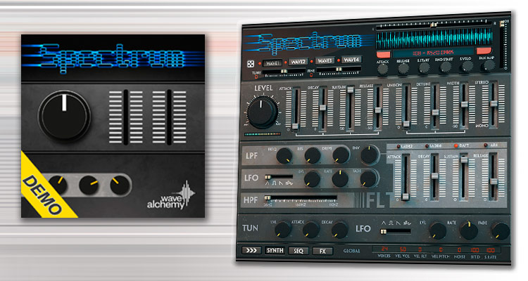 Spectrum Demo, instrumento para Kontakt con 749 samples de sintetizadores clásicos