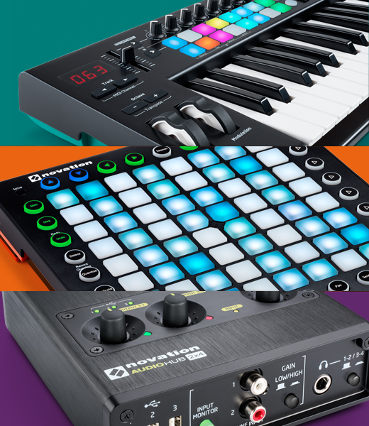 Novation Launchpad Pro y Launchkey, más el interface USB MIDI Audiohub 2x4