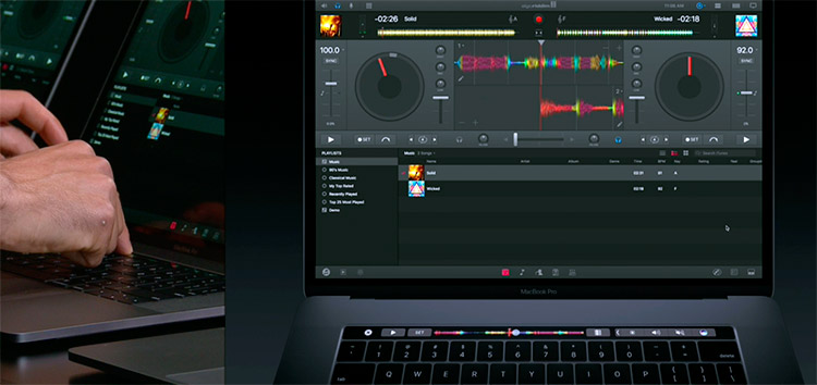 Algoriddim DJ Pro con Touch Bar en MacBook Pro