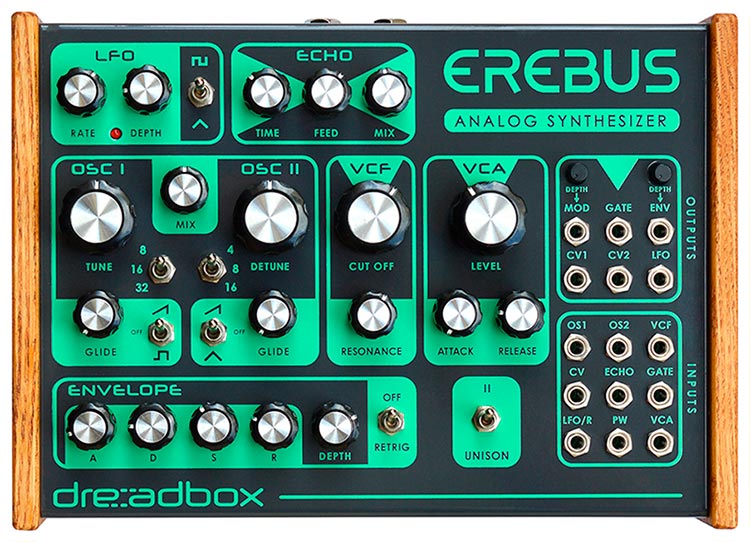 Dreadbox Erebus, panel frontal