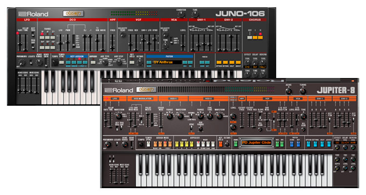 Las versiones plugin VST y AU de los sintetizadores Jupiter 8 y Juno 106 (ambas con tecnología ACB) están disponibles en Roland Cloud