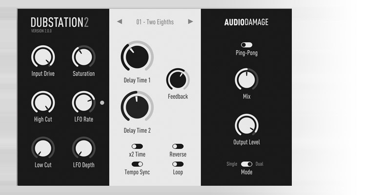 El famoso plugin delay AudioDamage Dubstation 2 mejora sus funcionalidades