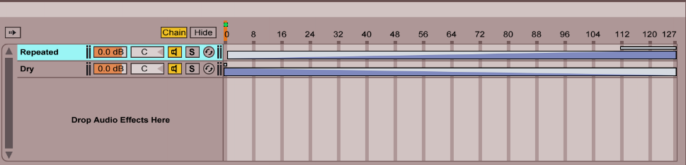 Algo a tener en cuenta, incluso en la posición más baja del fundido, es que una pequeña cantidad de señal seguirá oyéndose. Te recomendamos que desplaces toda la cadena a la posición '1' en lugar de la '0', para así evitar sorpresas -y que el sonido se vea afectado...