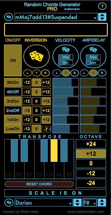 El panel con lo necesario para tus melodías en este maravilloso ejemplo de plugins Ableton, práctico, divertido y productivo