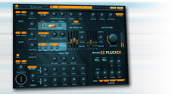 EZ Plucker es un sintetizador virtual sustractivo gratis de Trance y estilos derivados
