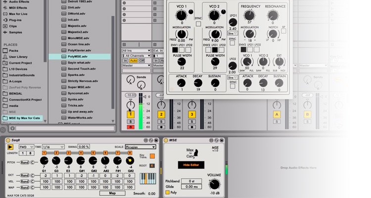 Sintetizador para Ableton Live de tipo Oberheim SEM, MSE Synthesizer System