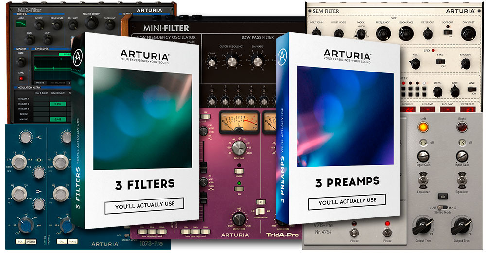 Arturia 3 Filters y 3 Preamps recrean filtros y previos de leyenda, junto a nuevas opciones creativas para diseño sonoro
