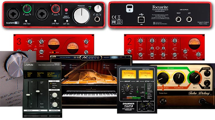 El interface Focusrite Scarlett 2i2 representa la entrada más sencilla -y barata- al mundo de grabación en alta calidad de Focusrite