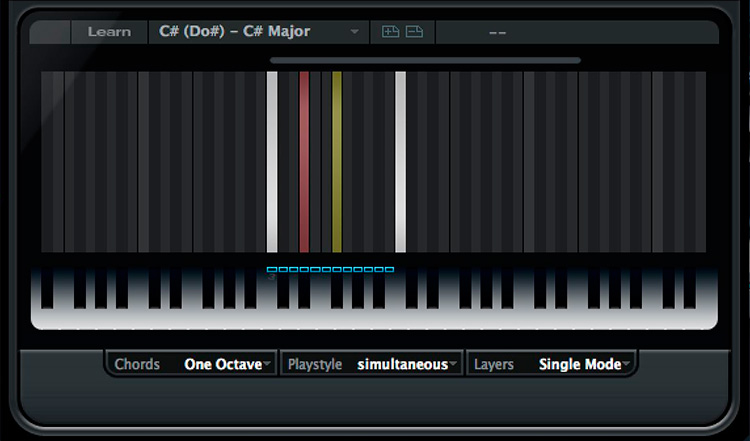 Ahí lo tienes: Cubase Chorder en modo 'One Octave'