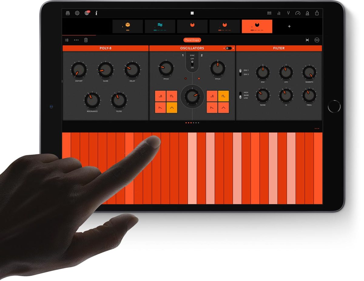 Nuevo iPad Air 2019 ejecutando la app musical Ampify Groovebox