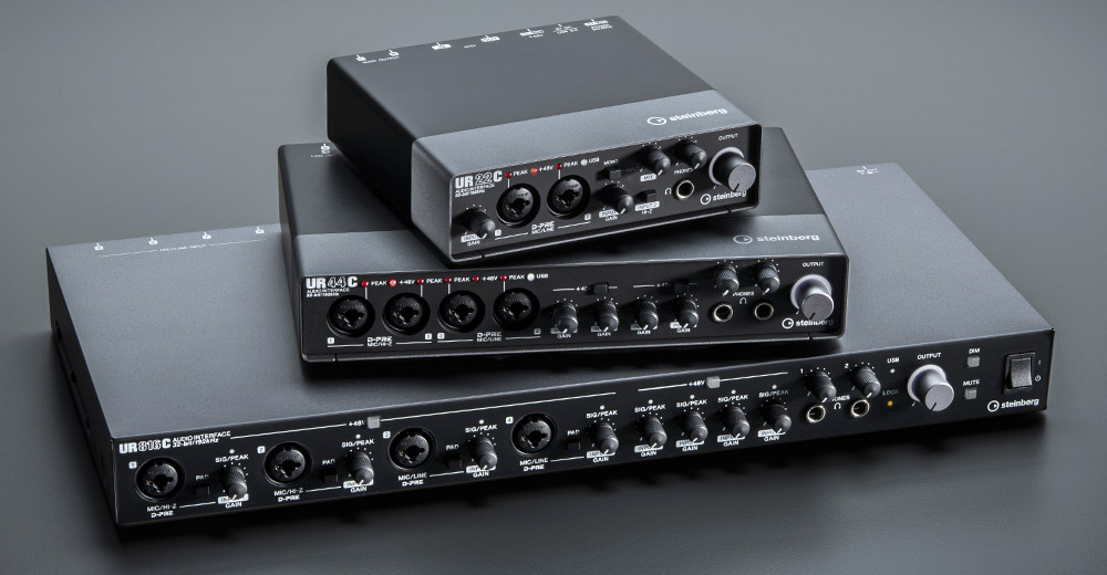 Apilados y con mucho en común: La gama Steinberg UR-C ofrece un modelo para cada necesidad en cuanto a grabación