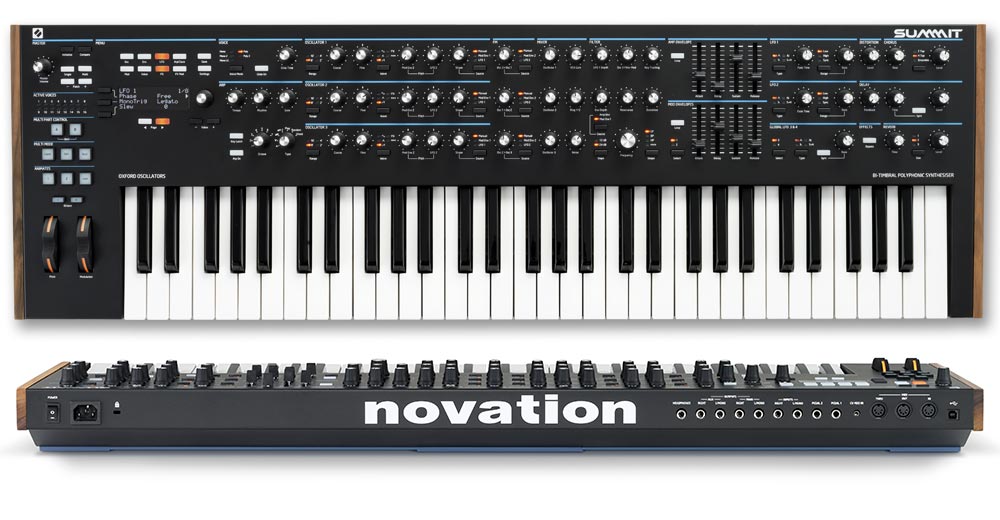 Novation Summit 6, en frontal y por detrás