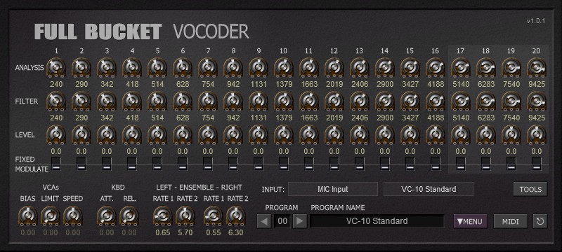 Todas las bandas del vocoder gratis FBVC en acción