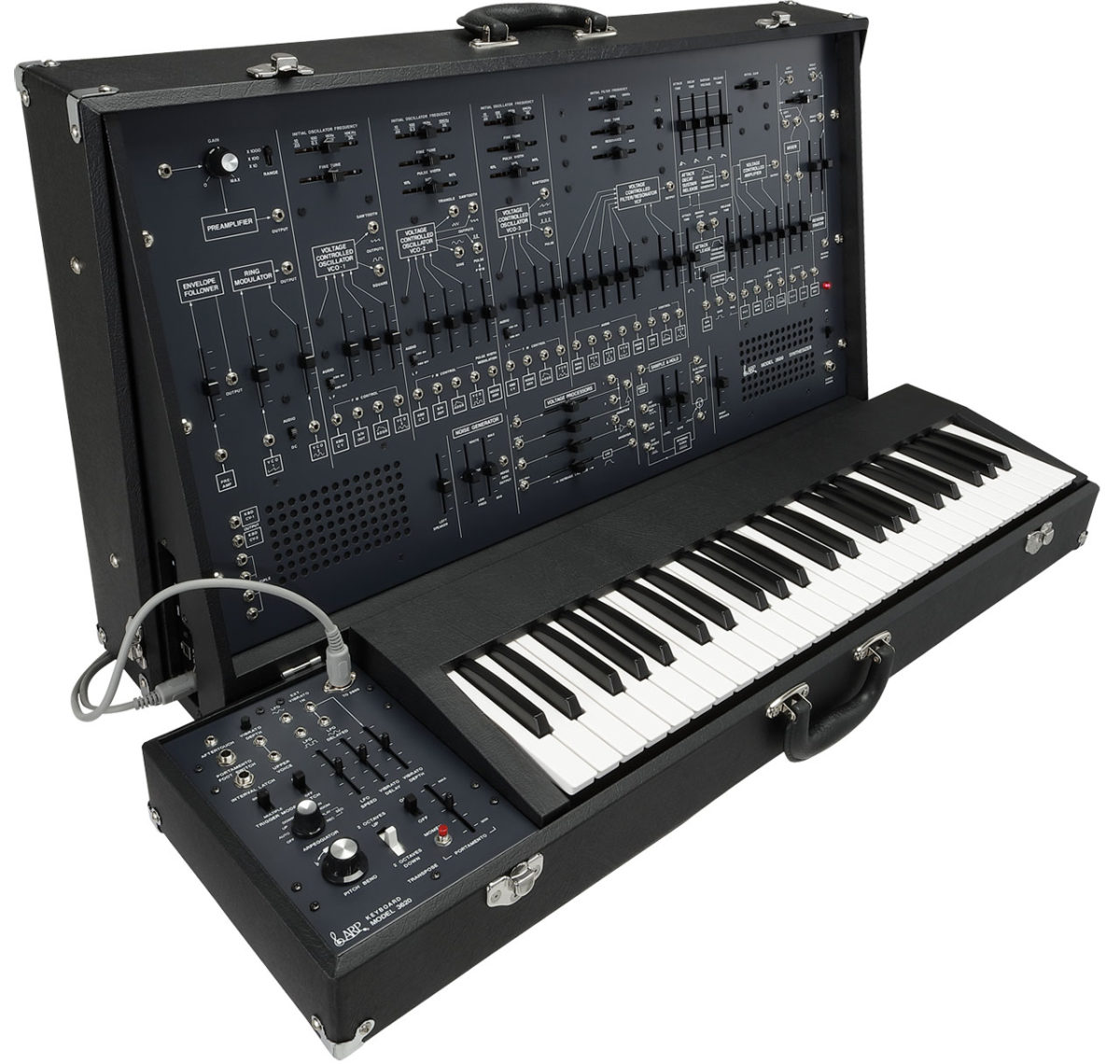 La magnífica presencia de Korg ARP 2600 FS -pero suponemos que Behringer 2600 no será una réplica 1;1, incluso sin teclado, pero con diferencias importantes de precio