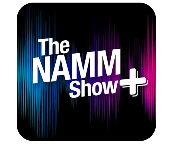 Logo del servicio digital NAMM Show+ a través de apps