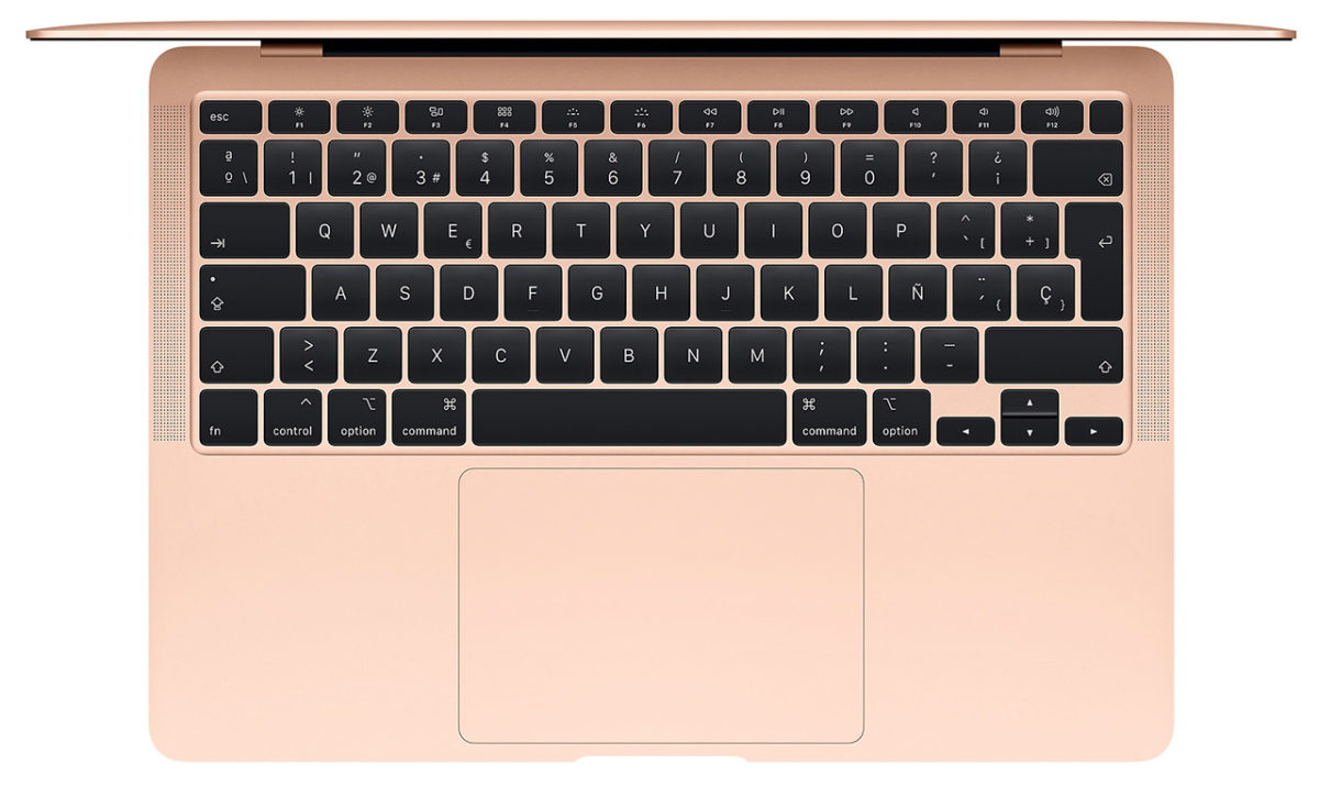 Vista cenital de MacBook Air 2020 con su teclado mejorado de tijera Magic Keyboard