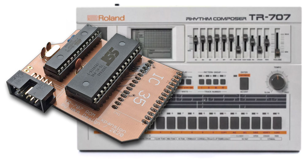 Este kit ROM convierte tu Roland TR-707/727 en una TR-909/808, LinnDrum/LM-1, Oberheim DMX y más
