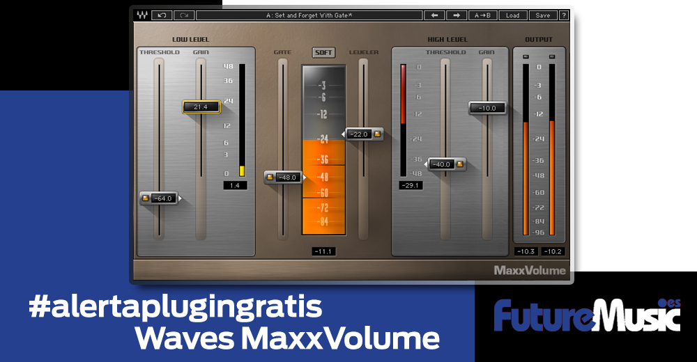 Waves MaxxVolume -descarga gratis el nivelador profesional de volumen hasta el 31 de Agosto (imagen para Facebook)