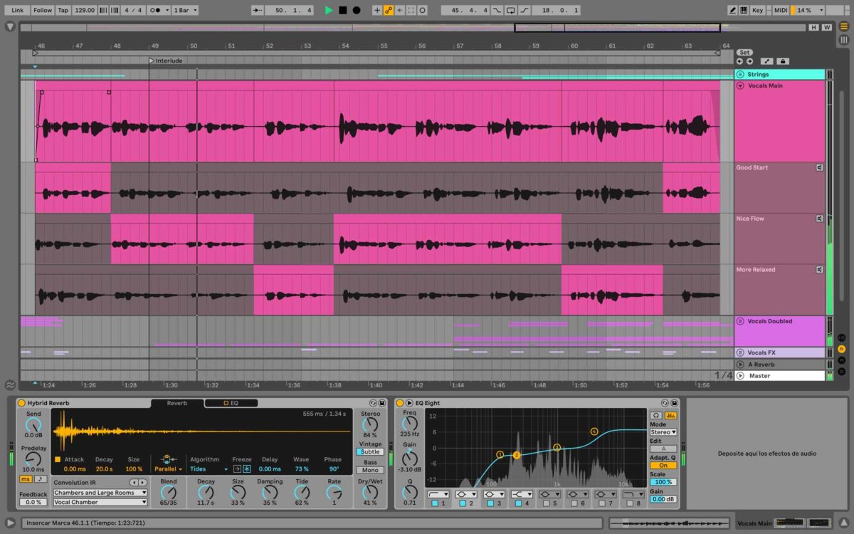 Comping en Ableton Live 11: Combina las mejores partes de varias tomas de audio. Además, emplaza tu música en todo tipo de espacios con 'Hybrid Reverb'