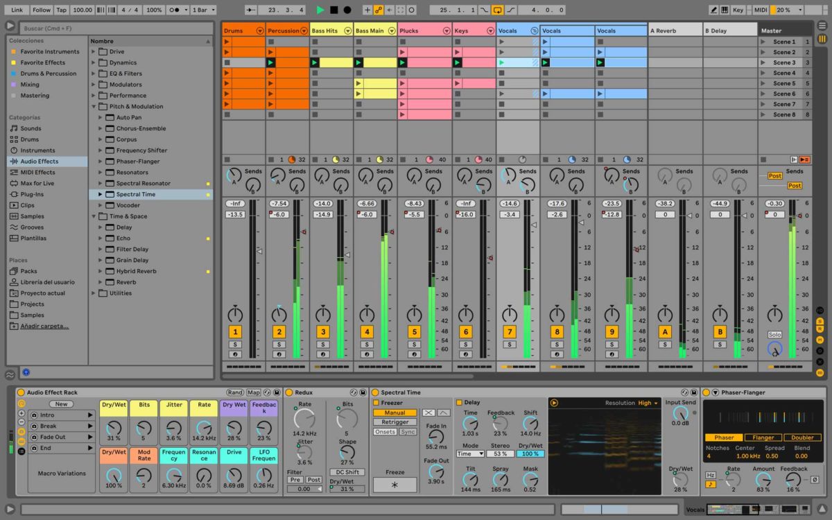 Live 11 -Nuevas funciones de macro y mejoras en los racks, el efecto 'Spectral Time', y dos de los dispositivos rediseñados, además de la medición de CPU por pista